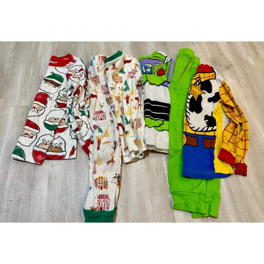 Carters LC Lauren Conrad Disney Pajamas Kids 4-5T Multi Good Christmas Toy Story